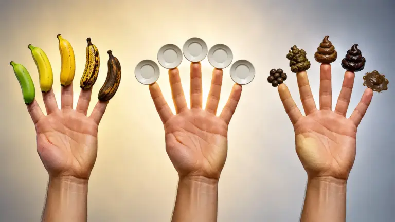 Three hands compare bananas, eggs, and chocolate for better decision making.