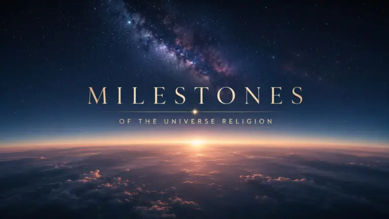 Earthrise over curved horizon with “MILESTONES” title, cinematic cosmic poster.
