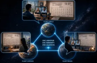„Glowing Earth“ verbindet die Zeitzonen weltweit in einem universellen Kalender für eine vernetzte Welt.
